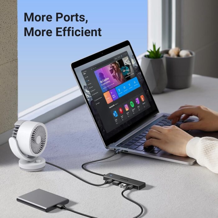 UGREEN USB 3.0 Hub, 4 Ports USB A Splitter Ultra-Slim USB Expander for Mouse, Keyboard, Flash Drive, U Disk, Printer Compatible with Laptop, Desktop PC, Xbox, PS5, and More - Image 4