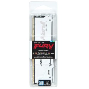Kingston Fury Beast White RGB 16GB 6000MT/s DDR5 CL30 DIMM Desktop Gaming Memory Single Module AMD Expo/Intel XMP - KF560C30BWEA-16