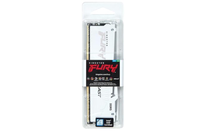 Kingston Fury Beast White RGB 16GB 6000MT/s DDR5 CL30 DIMM Desktop Gaming Memory Single Module AMD Expo/Intel XMP - KF560C30BWEA-16