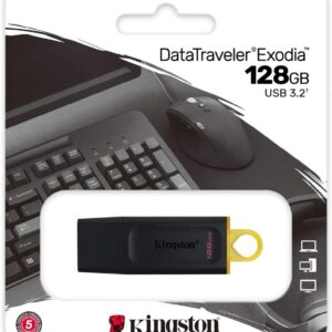 Kingston DataTraveler Exodia 128GB USB 3.2 Flash Drive DTX/128GB,Black | Pendrive 128GB
