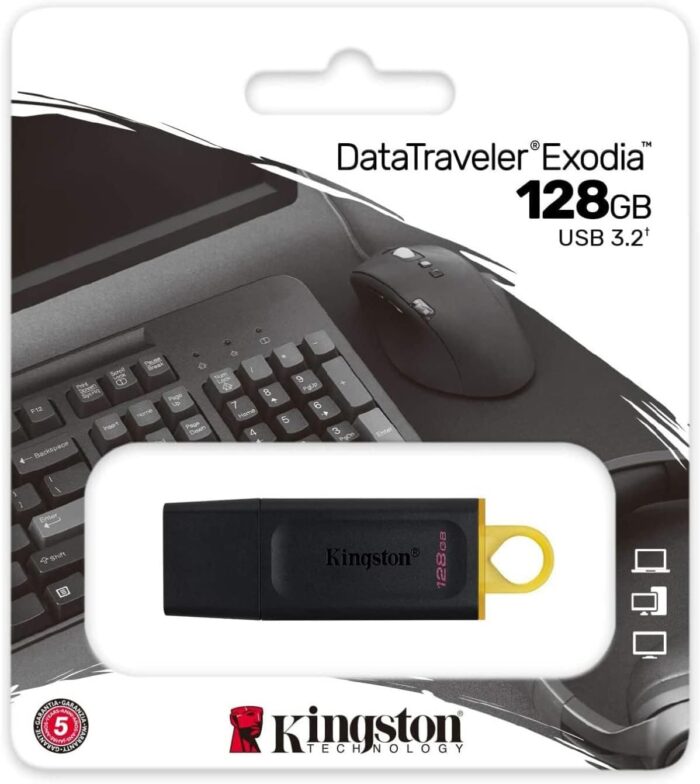 Kingston DataTraveler Exodia 128GB USB 3.2 Flash Drive DTX/128GB,Black | Pendrive 128GB