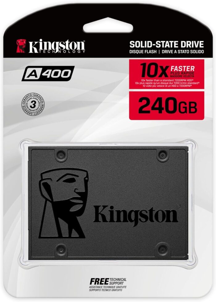 Kingston 240GB A400 SATA 3 2.5" Internal SSD SA400S37/240G - HDD Replacement for Increase Performance | SSD 240GB