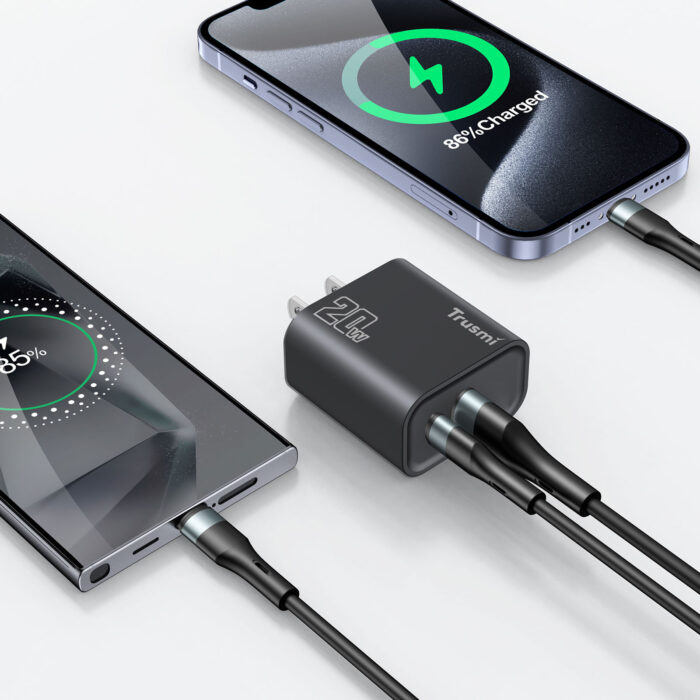 TRUSMI CH07-051 PD20W A+C GaN FAST Charger Black - Image 2