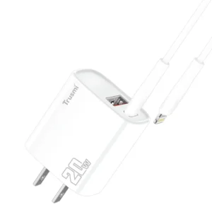 TRUSMI CH11-074 PD20W A+C Charger Set With C TO C  60W Cable (White)