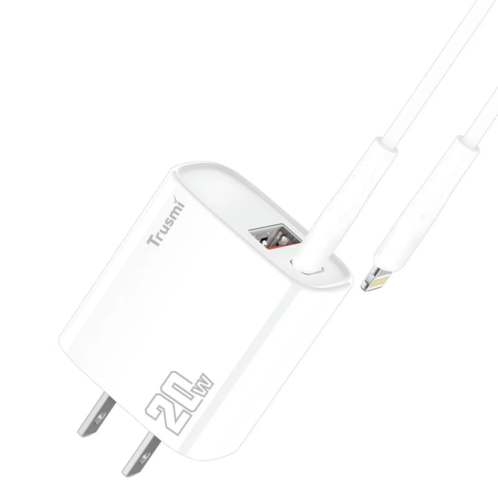 TRUSMI CH11-074 PD20W A+C Charger Set With C TO C 60W Cable (White)