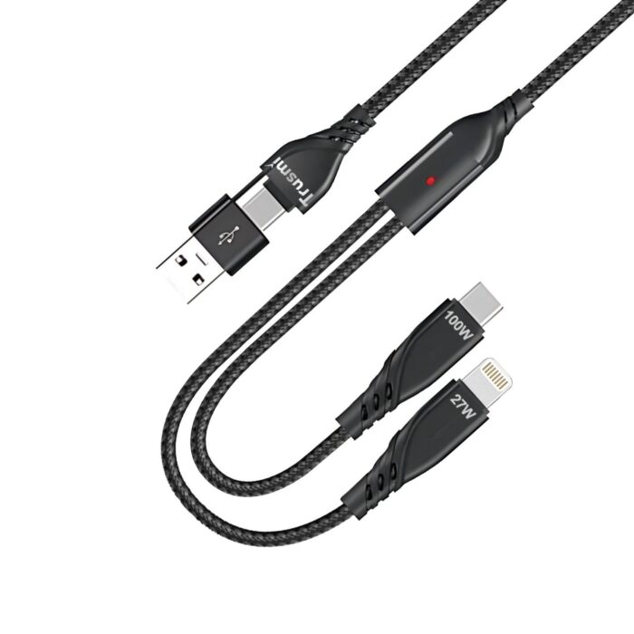 Trusmi CA39-108 100W 2 IN 1 A+C to C+L Braided Cable